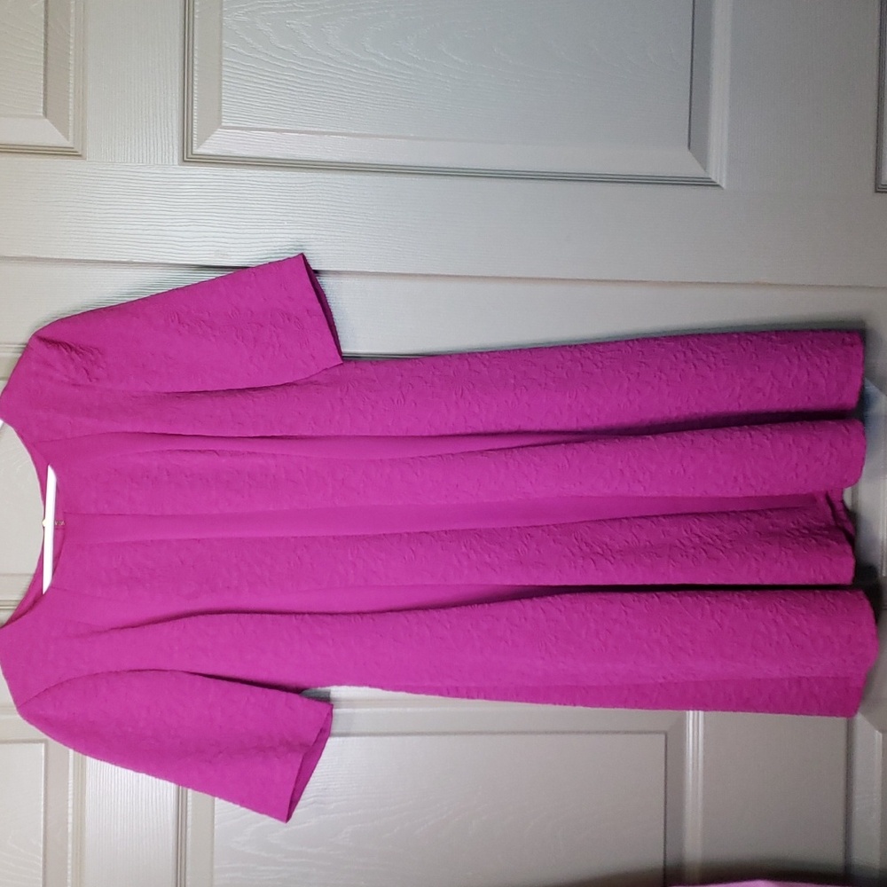 Roz & Ali orchid pink exposed back zipper short sleeve dress size 12